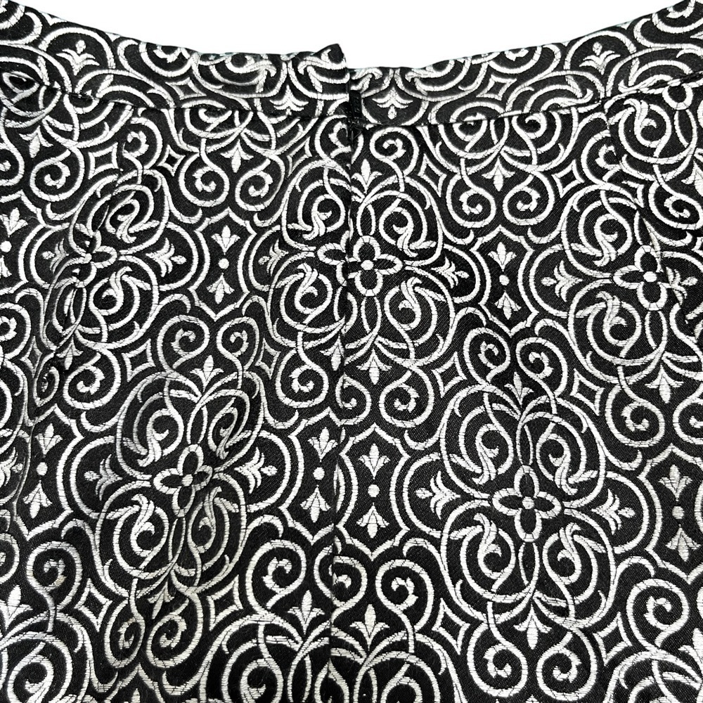Talbots Petites 100% Pure Silk Black Print Ankle Pants Size 8 Petite - Picture 7 of 14